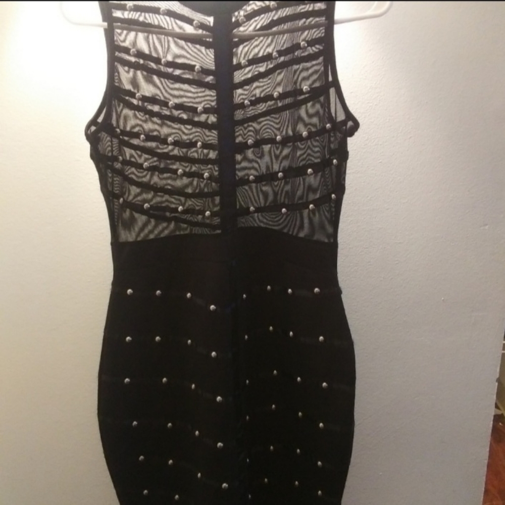Silver Studded Blk Dress! Brand New